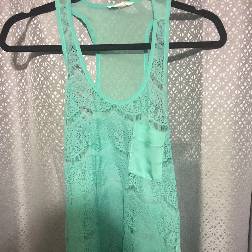 Green lace top